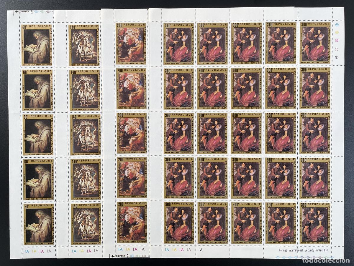 Sellos: Congo 1978 YT 480-483 tabl&oacute;n Rubens pintura art&iacute;stica barroca pinturas religiosas