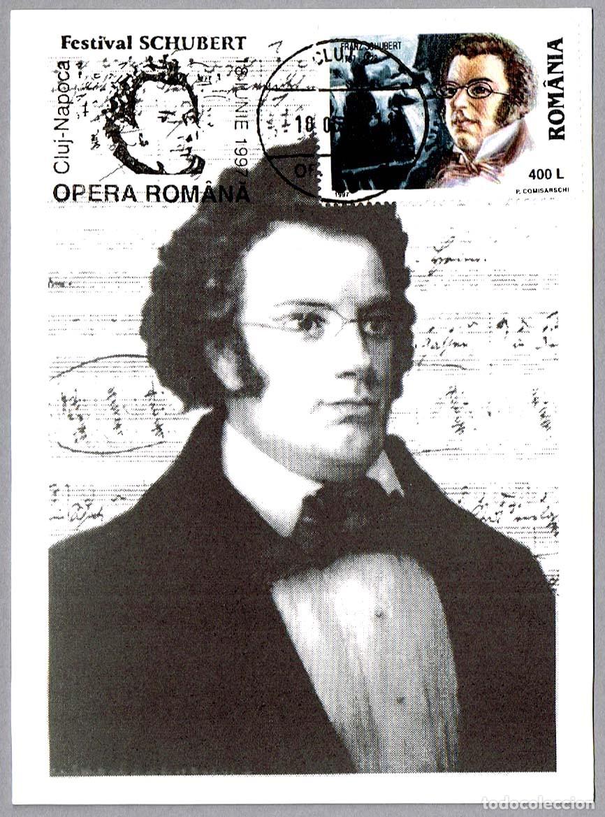 Sellos: Matasellos MUSICA - FESTIVAL SCHUBERT. Cluj Napoca, Rumania, 1997