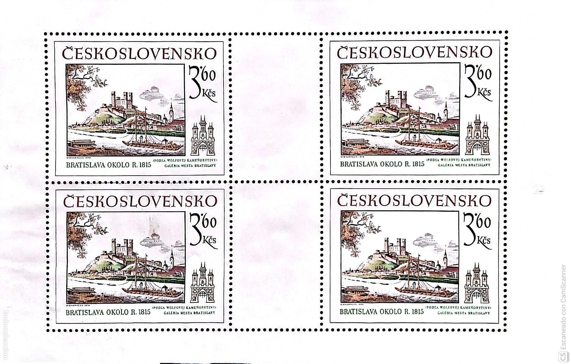 Sellos: Checoslovaquia. 2366 Motivos hist&oacute;ricos de Bratislava: Bratislava en el a&ntilde;o 1815, de Wolf, en MH. 1