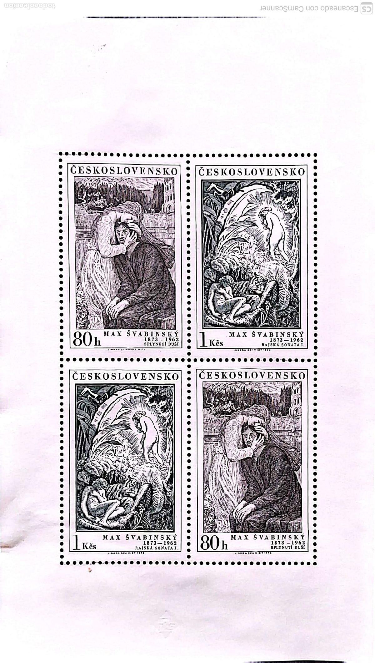 Sellos: Checoslovaquia. 2007/2008 Aniversario del nacimiento del pintor Max Svabinsky: Fusi&oacute;n de almas y So