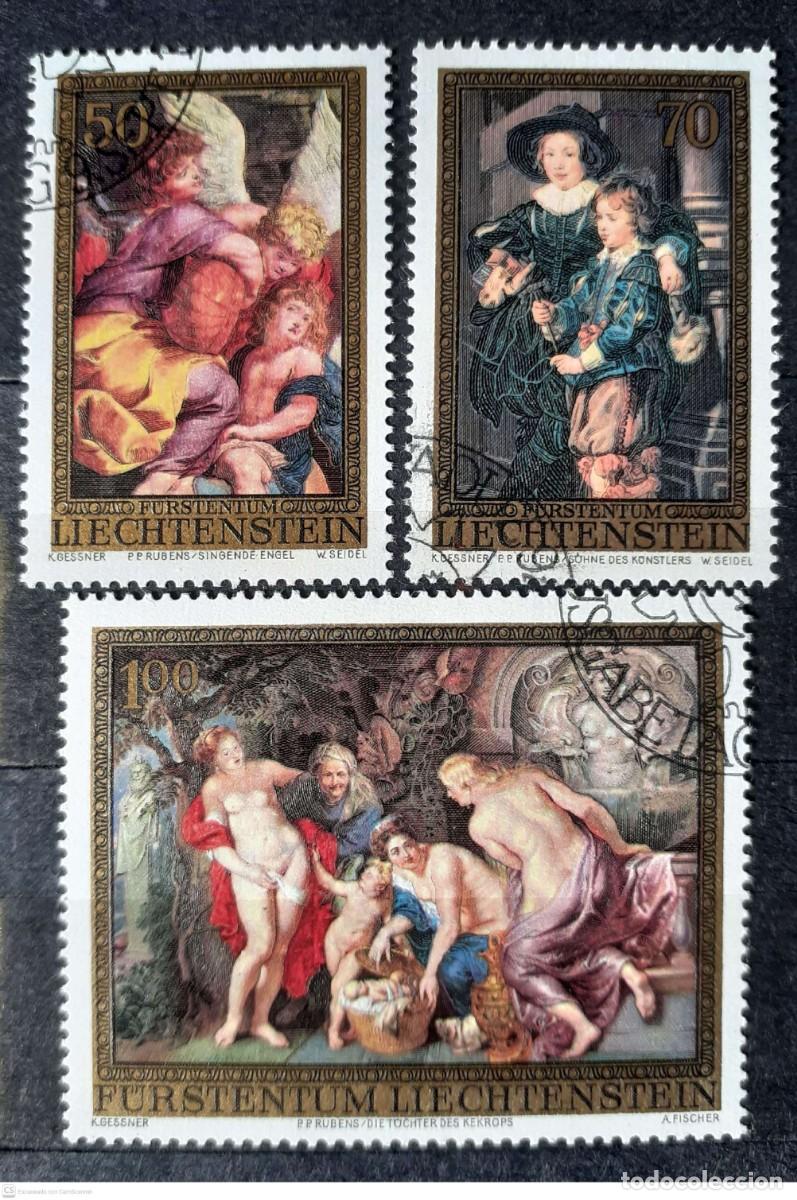 Sellos: LIECHTENSTEIN n&deg; 596/598&deg; 400 aniversario del nacimiento de Rubens. Serie completa
