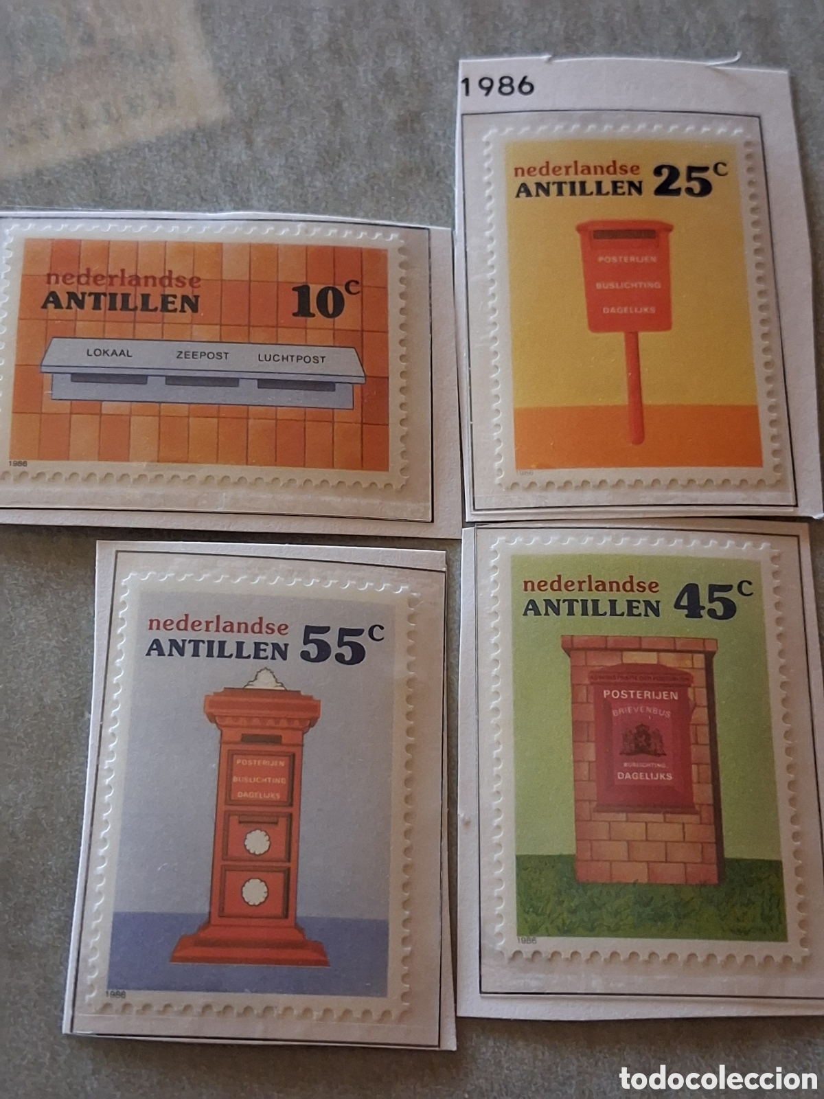 Sellos: Sello Antillas Holandesas nuevo 1986. Buzones. Historia correos. Forja. Arte. Comunicaciones