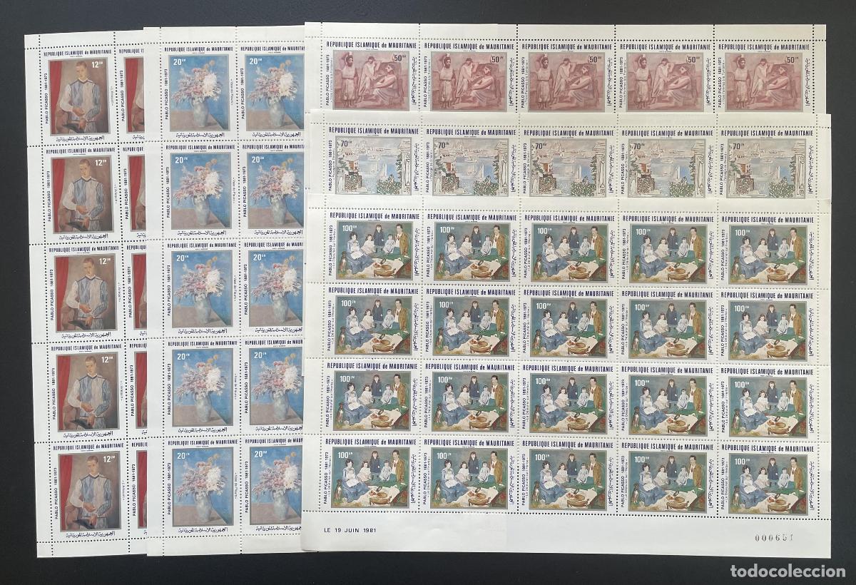 Sellos: Mauritania 1981 YT PA 204-208 bloc Pablo Picasso pintura arte