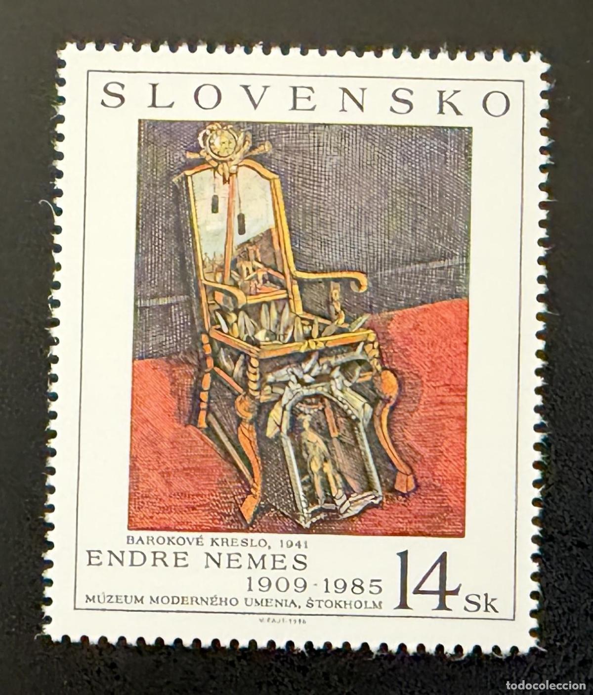 Sellos: Eslovaquia 1996 Mi. 263 emisi&oacute;n conjunta Endre Nemes pintura barroca