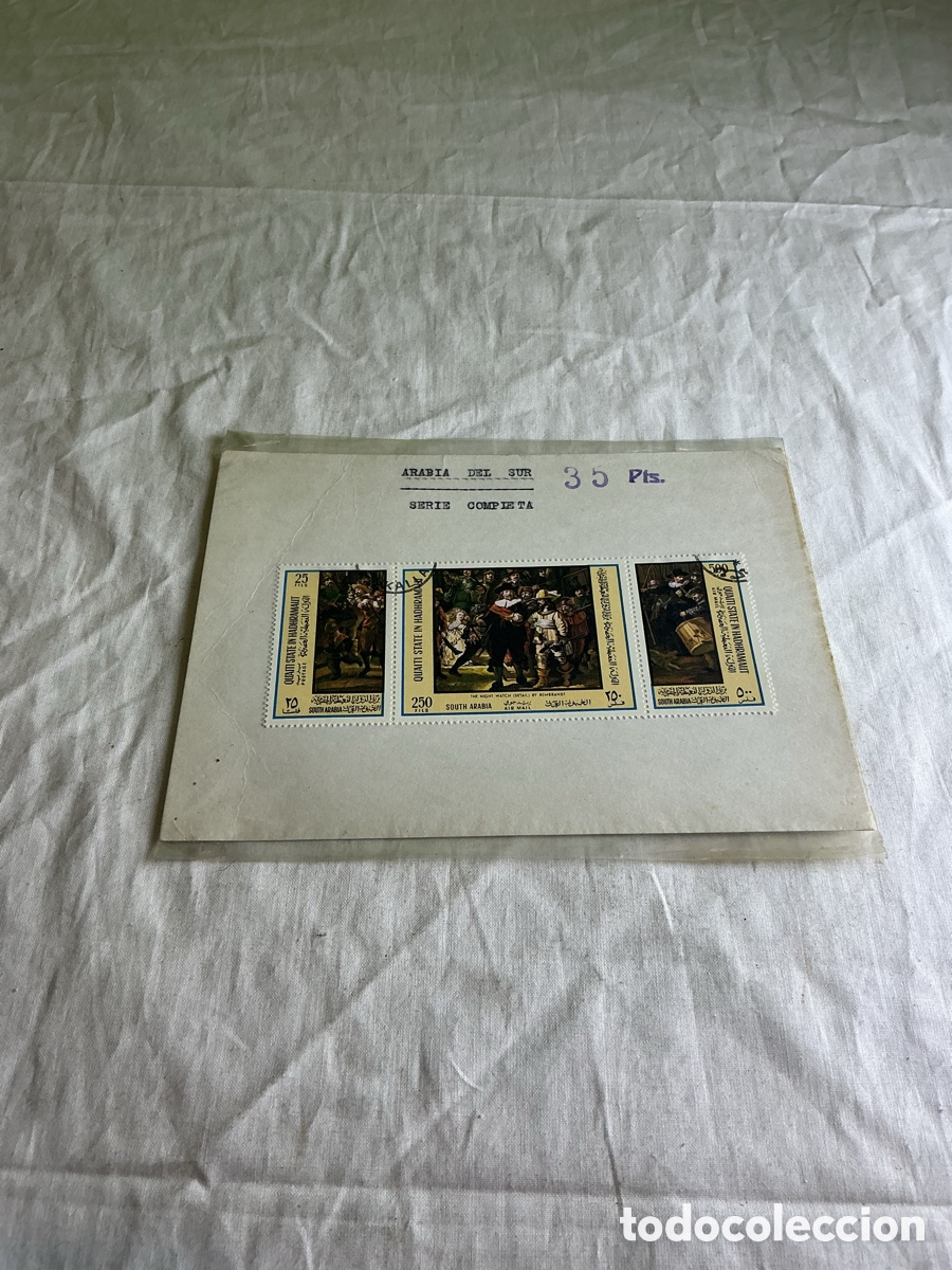 Sellos: ARABIA DEL SUR 1967 &ndash; REMBRANDT, LA RONDA DE NOCHE &ndash; SERIE COMPLETA