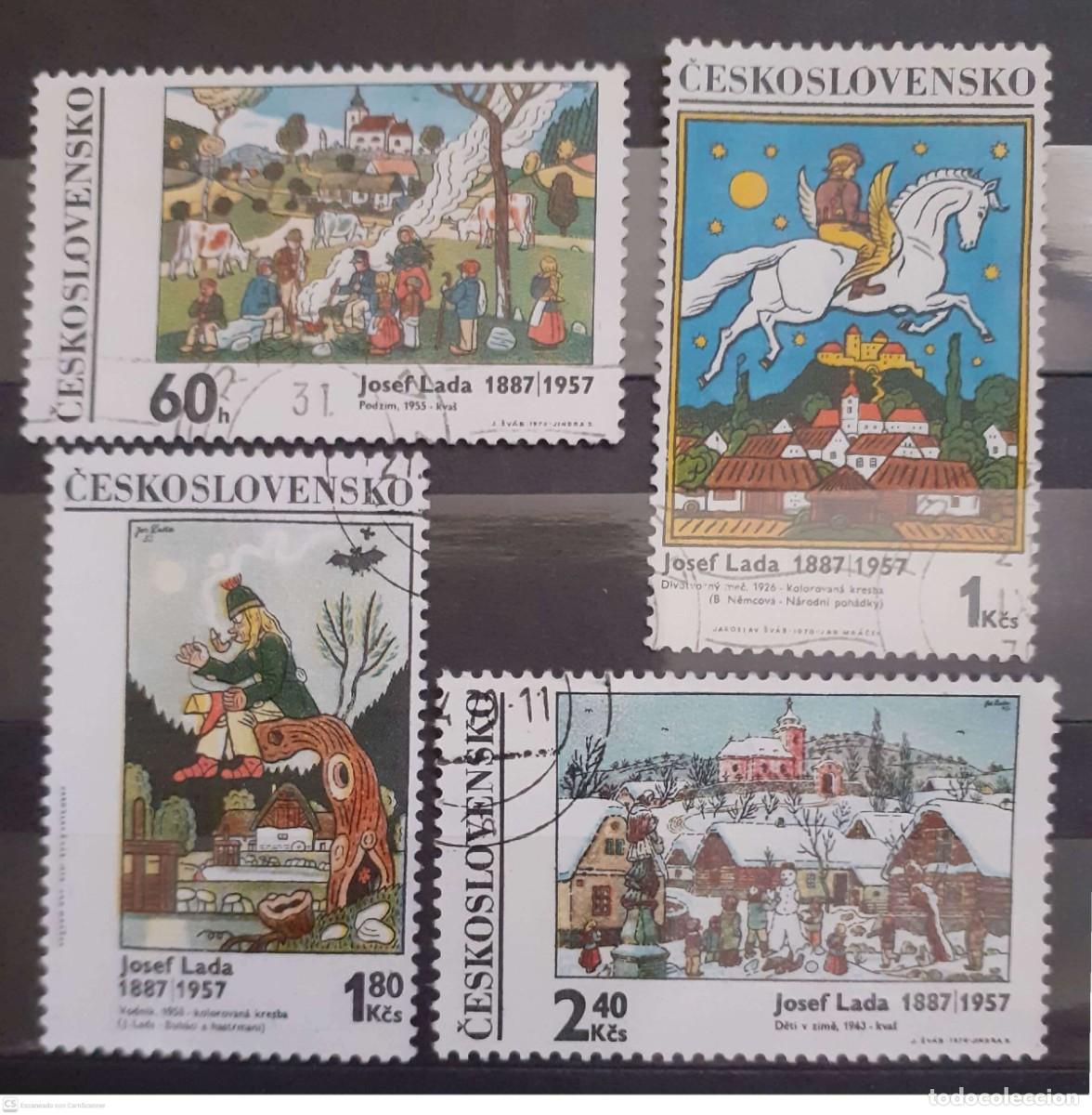 Sellos: CHECOSLOVAQUIA n&deg; 1779/2782&deg; Pinturas de Josef Lada. Serie completa