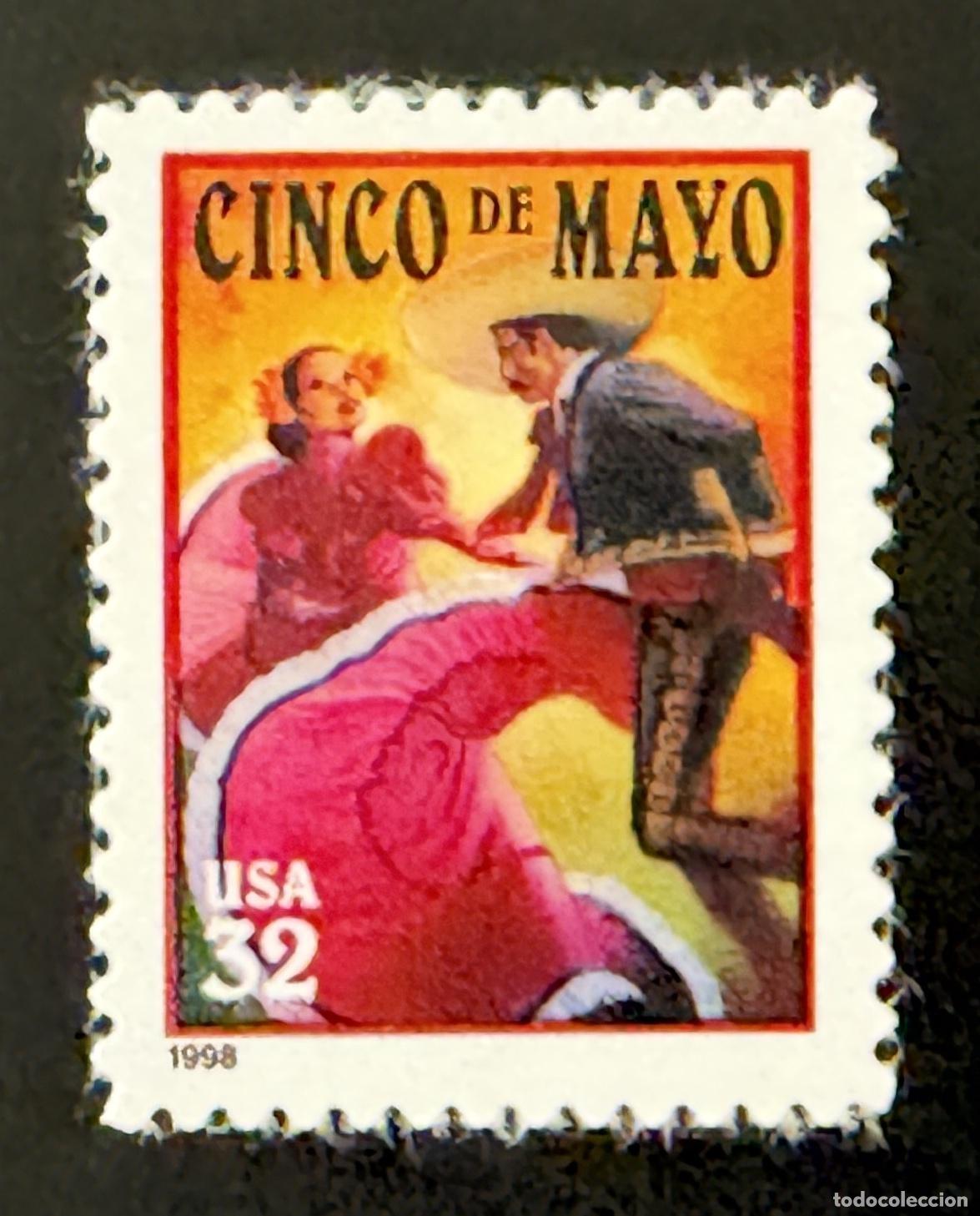 Sellos: EE.UU. 1998 Mi. 2949 emisi&oacute;n conjunta Cinco de Mayo danza fiesta