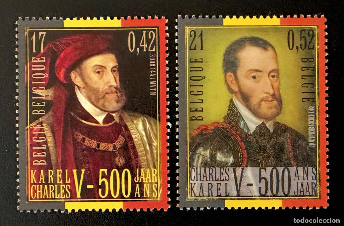 Sellos: B&eacute;lgica 2000 Mi. 2938-2939 emisi&oacute;n conjunta Carlos V 500 a&ntilde;os