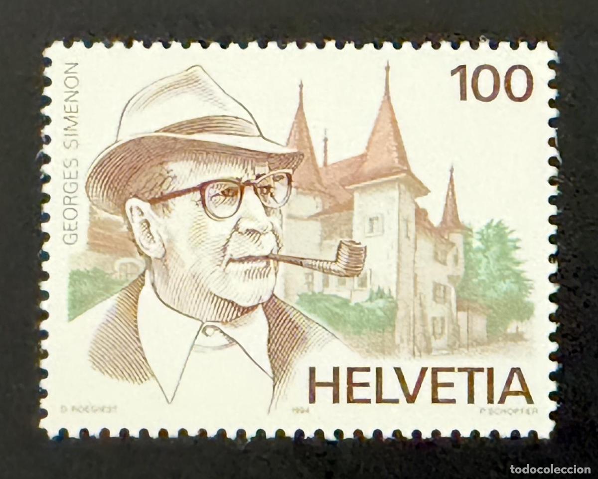Sellos: Suiza 1994 Mi. 1535 emisi&oacute;n conjunta Georges Simenon escritor Maigret
