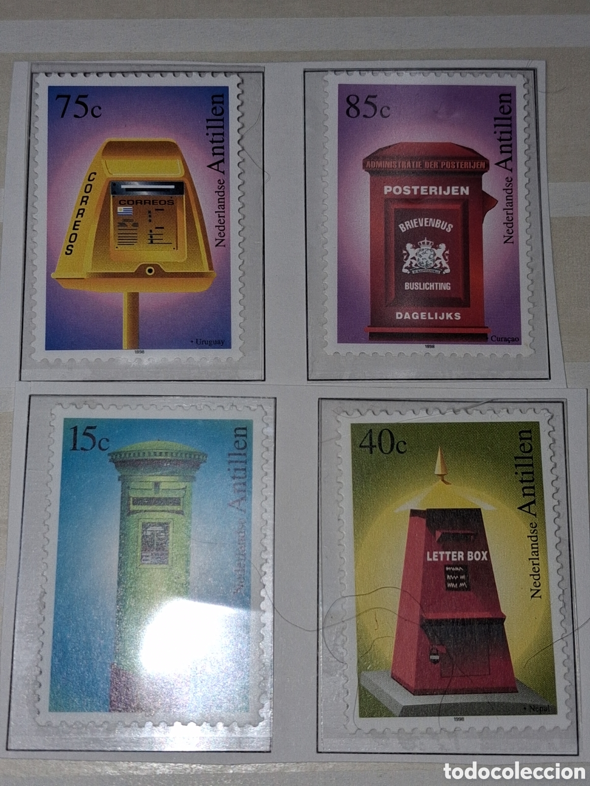Sellos: Sellp Antillas Holandesas nuevo 1998. Buz&oacute;n. Historia correos. Art esania. Forja.