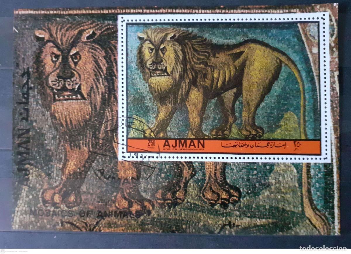Sellos: AJMAN Bloque n&deg; 433A&deg; Mosaico de Pompeya