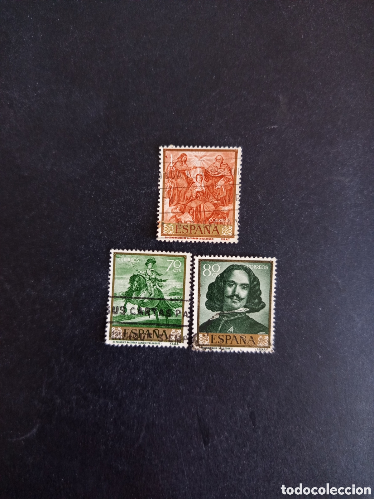 Sellos: Espa&ntilde;a, 1959. D&iacute;a del Sello. Vel&aacute;zquez. Edifil 1242/4. Pedido m&iacute;nimo 3 &euro;. Ver fotos.