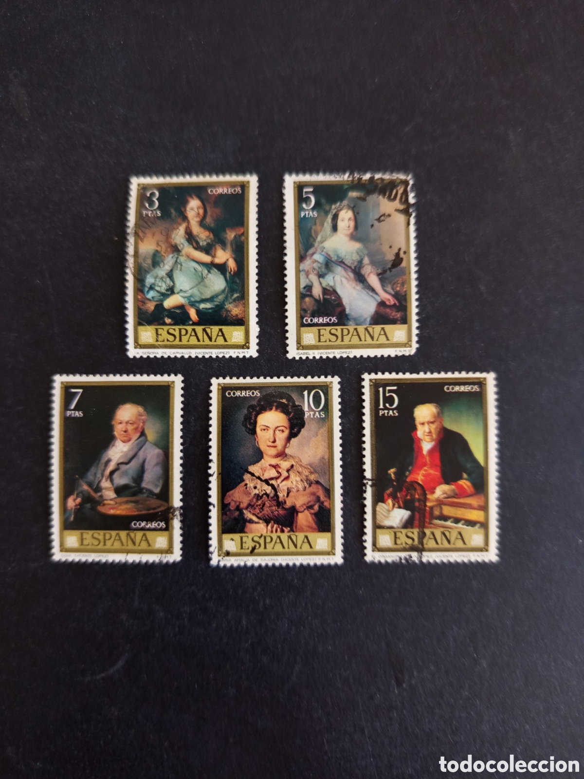 Sellos: Espa&ntilde;a, 1973. D&iacute;a del Sello. Vicente L&oacute;pez. Edifil 2148; 2150/3. Pedido m&iacute;nimo 3 &euro;. Ver fotos