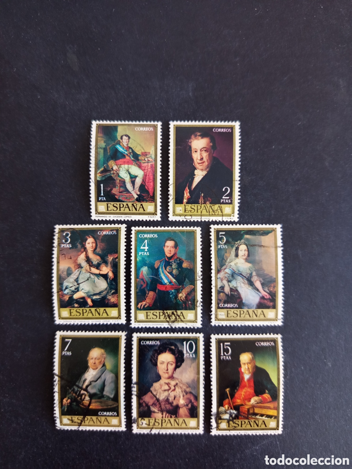 Sellos: Espa&ntilde;a, 1973. D&iacute;a del Sello. Vicente L&oacute;pez. Edifil 2146/53. Pedido m&iacute;nimo 3 &euro;. Ver fotos .