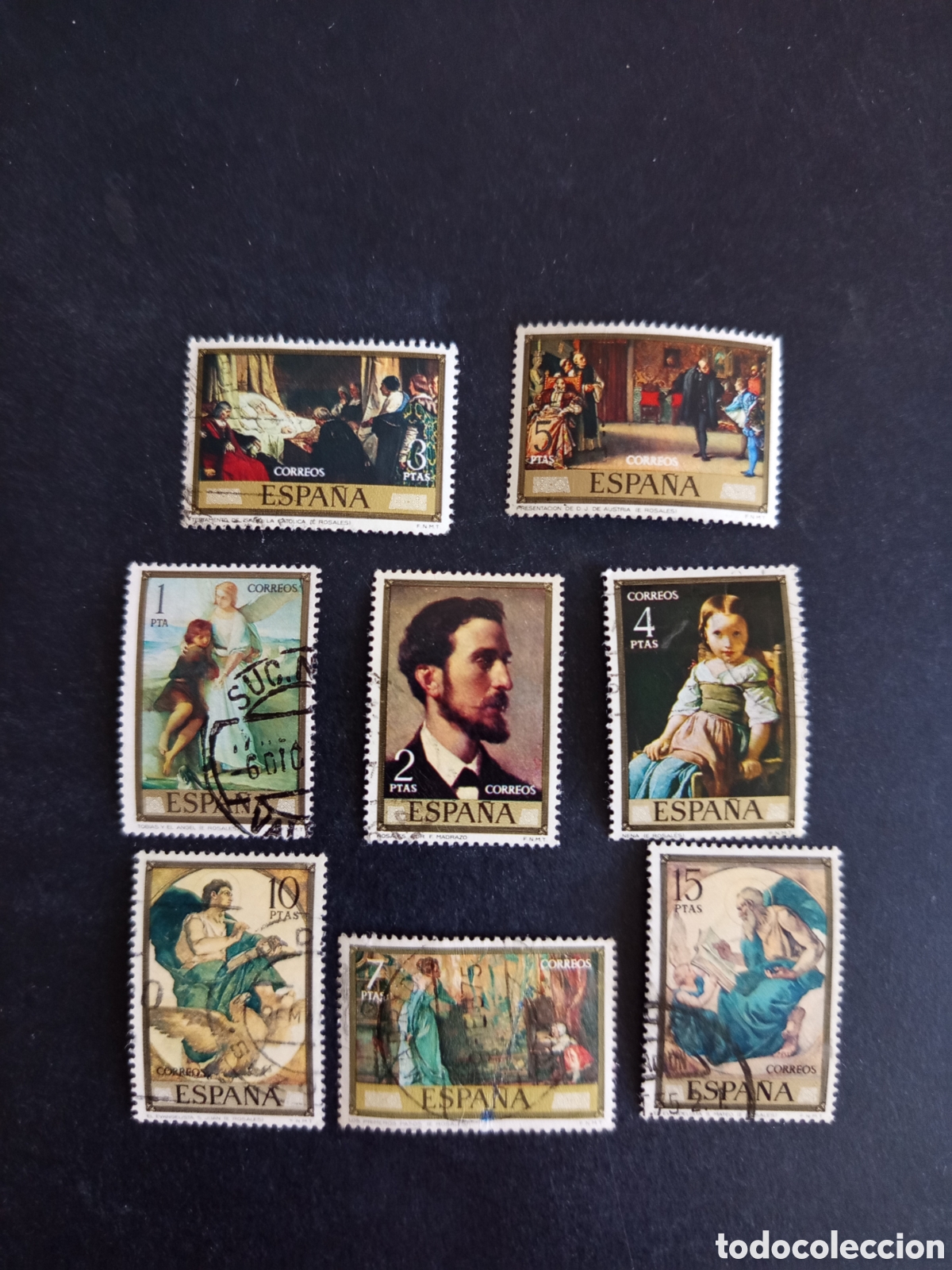 Sellos: Espa&ntilde;a, 1974. D&iacute;a del Sello. Rosales. Edifil 2203/10. Pedido m&iacute;nimo 3 &euro;. Ver fotos .