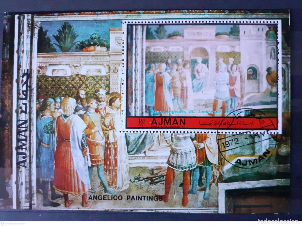 Sellos: AJMAN Bloque n&deg; 418A&deg; Pintura de fra Angelico