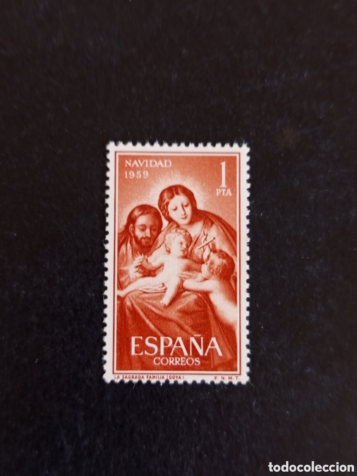Sellos: Espa&ntilde;a, 1959. Navidad. La Sagrada Familia ( Goya). Sin circular. Pedido m&iacute;nimo 3 &euro;. Ver fotos.