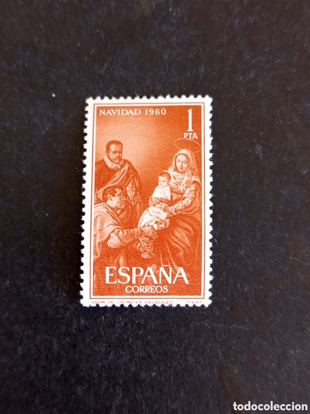 Sellos: Espa&ntilde;a, 1960. Navidad. Adoraci&oacute;n de los Magos ( Vel&aacute;zquez). Sin circular. Pedido m&iacute;nimo 3 &euro;.
