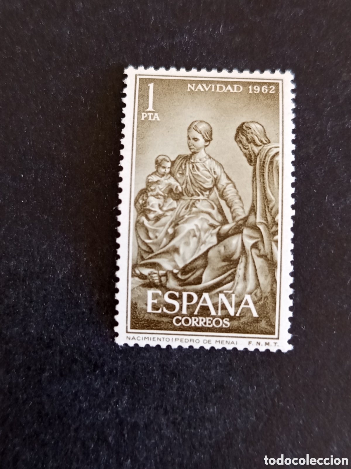Sellos: Espa&ntilde;a, 1962. Navidad. Nacimiento de Pedro de Mena. Sin circular. Ed. 1478. Pedido m&iacute;nimo 3 &euro;.