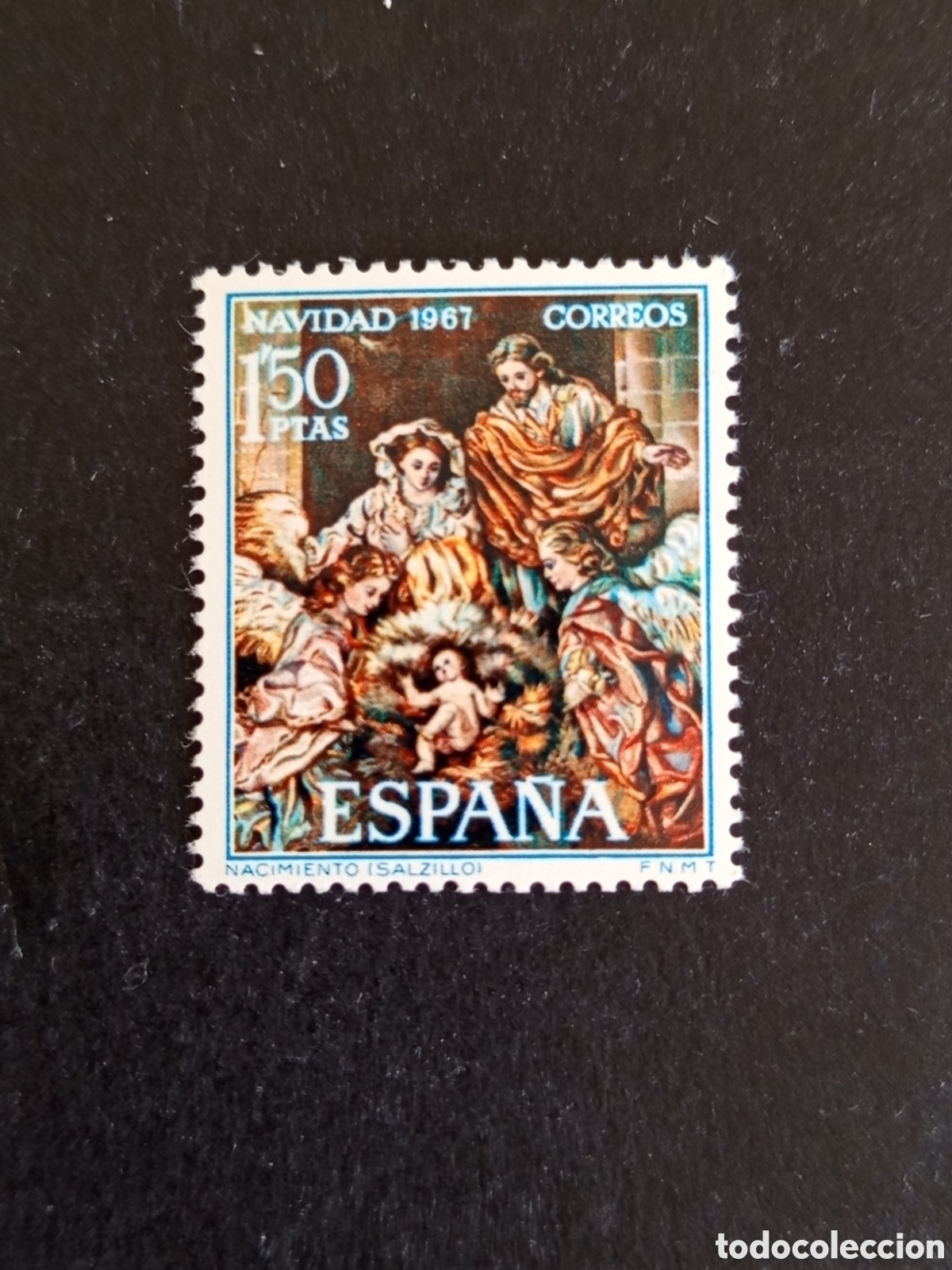 Sellos: Espa&ntilde;a, 1967. Navidad. Nacimiento de Salzillo. Sin circular. Ed. 1838. Pedido m&iacute;nimo 3 &euro;. Ver fotos.