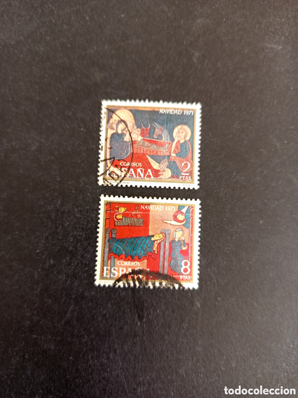 Sellos: Espa&ntilde;a, 1971. Navidad. Altares de Avi&aacute; y de S. Andreu de Sagars. Usados. Ed. 2061/2.Pedido m&iacute;nimo 3&euro;
