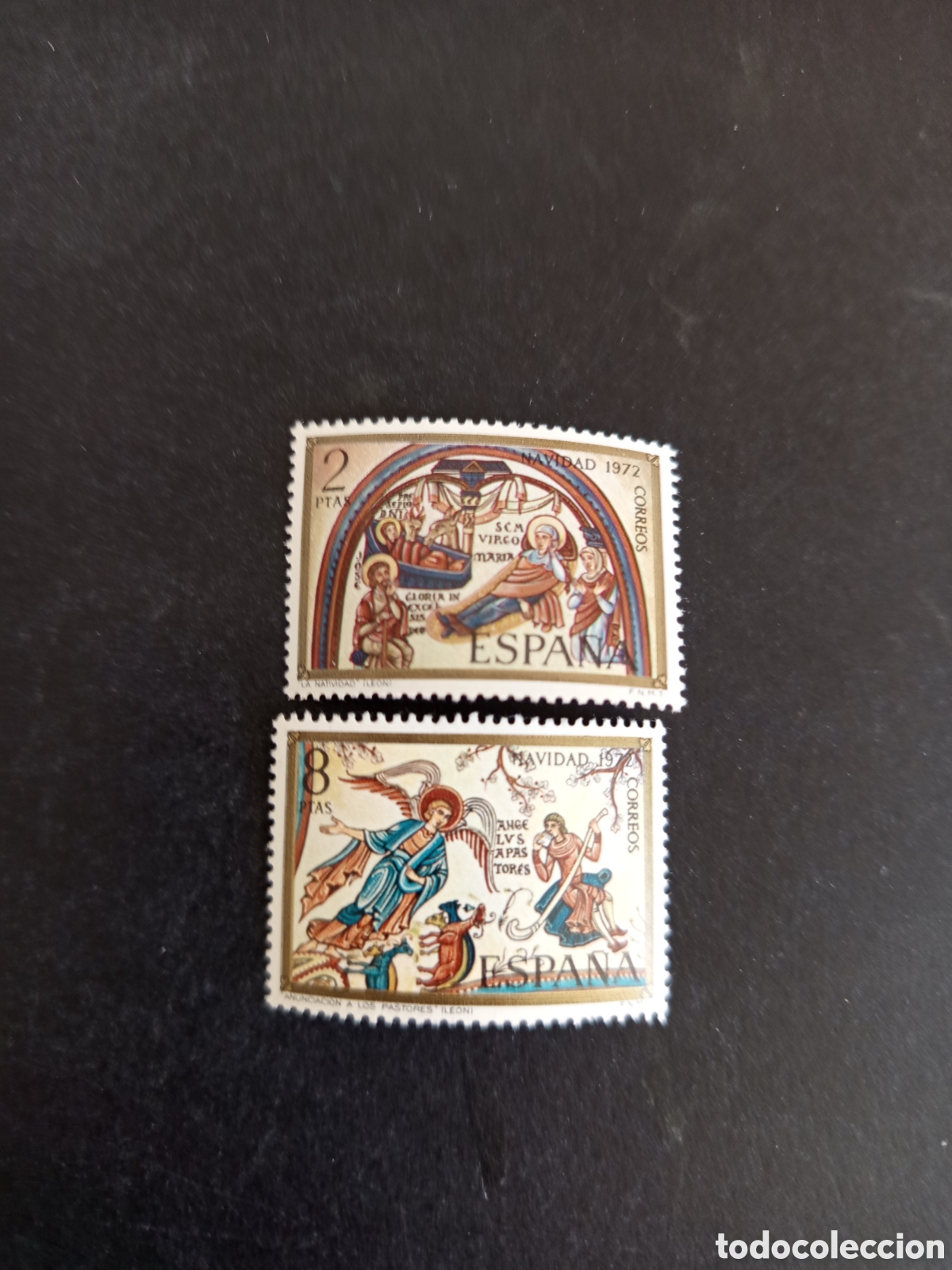 Sellos: Espa&ntilde;a, 1972. Navidad. Pinturas Bas&iacute;lica S. Isidoro de Le&oacute;n. Sin circular.Ed.2115/6.Pedido m&iacute;nimo 3&euro;