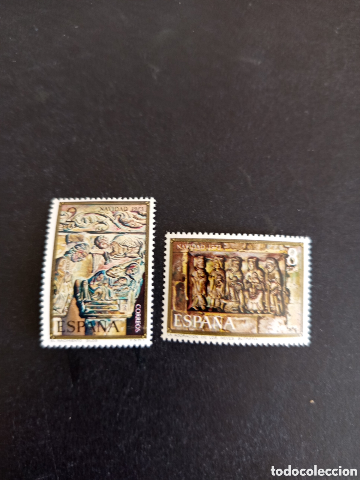 Sellos: Espa&ntilde;a, 1973. Navidad. Capiteles, Silos y Butrera. Sin circular. Ed. 2162/3. Pedido m&iacute;nimo 3 &euro;.