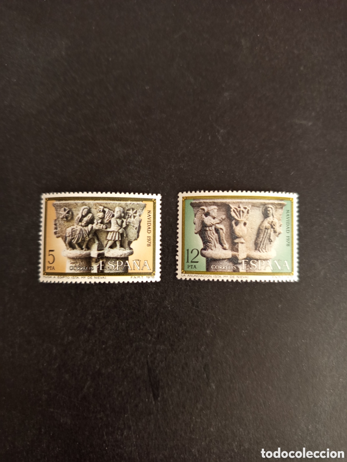 Sellos: Espa&ntilde;a, 1978. Navidad. La Huida a Egipto; La Anunciaci&oacute;n. Nuevos. Ed. 2491/2. Pedido m&iacute;nimo 3 &euro;.