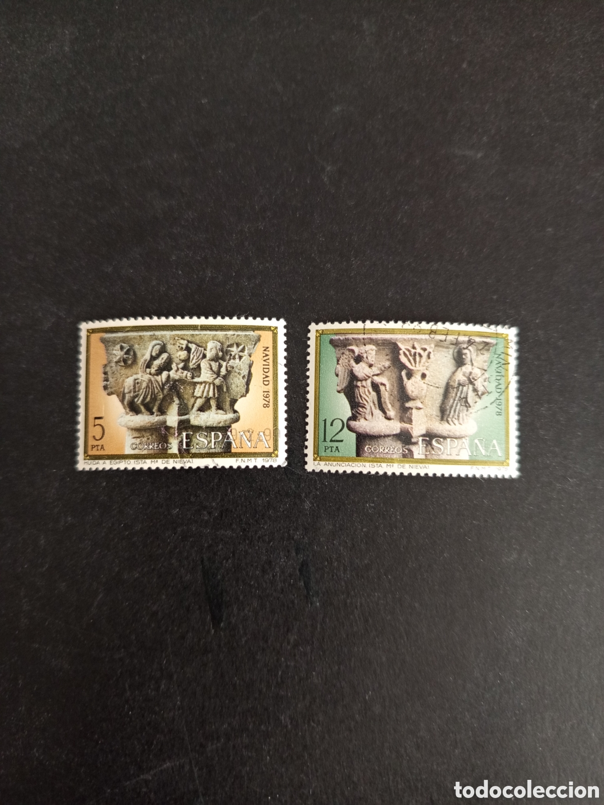 Sellos: Espa&ntilde;a, 1978. Navidad. La Huida a Egipto; La Anunciaci&oacute;n. Usados. Ed. 2491/2. Pedido m&iacute;nimo 3 &euro;.