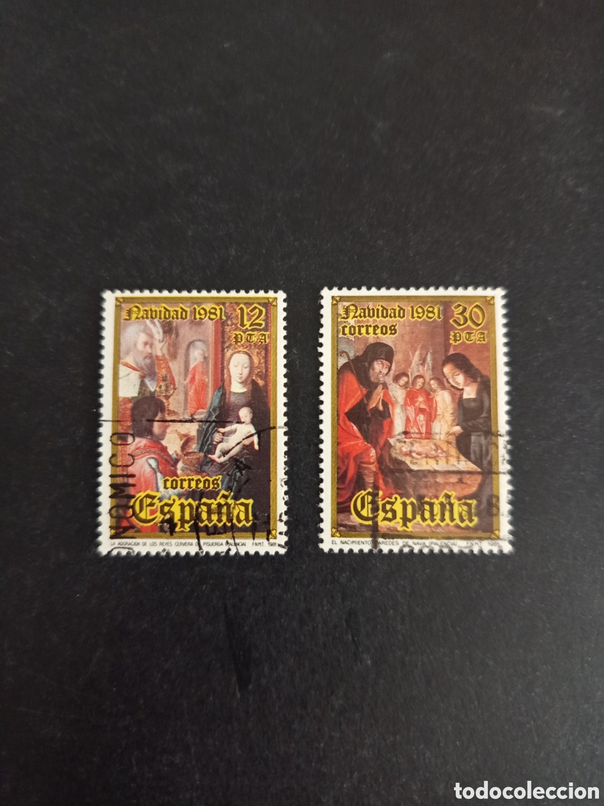 Sellos: Espa&ntilde;a, 1981. Navidad. Adoraci&oacute;n de los Reyes y El Nacimiento. Usados. Ed. 2633/4. Pedido m&iacute;nimo 3 &euro;