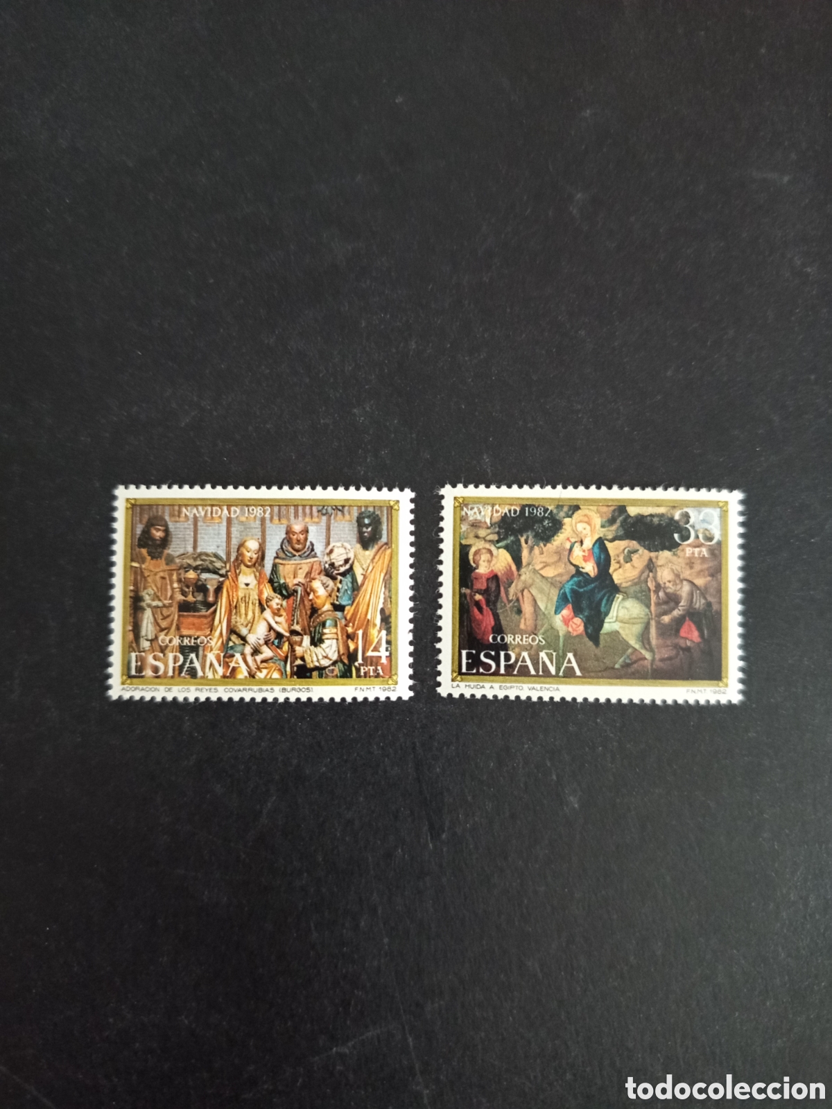 Sellos: Espa&ntilde;a, 1982. Navidad. Adoraci&oacute;n de los Reyes y La Hu&iacute;da a Egipto.Nuevos.Ed. 2681/2.Pedido m&iacute;nimo3&euro;
