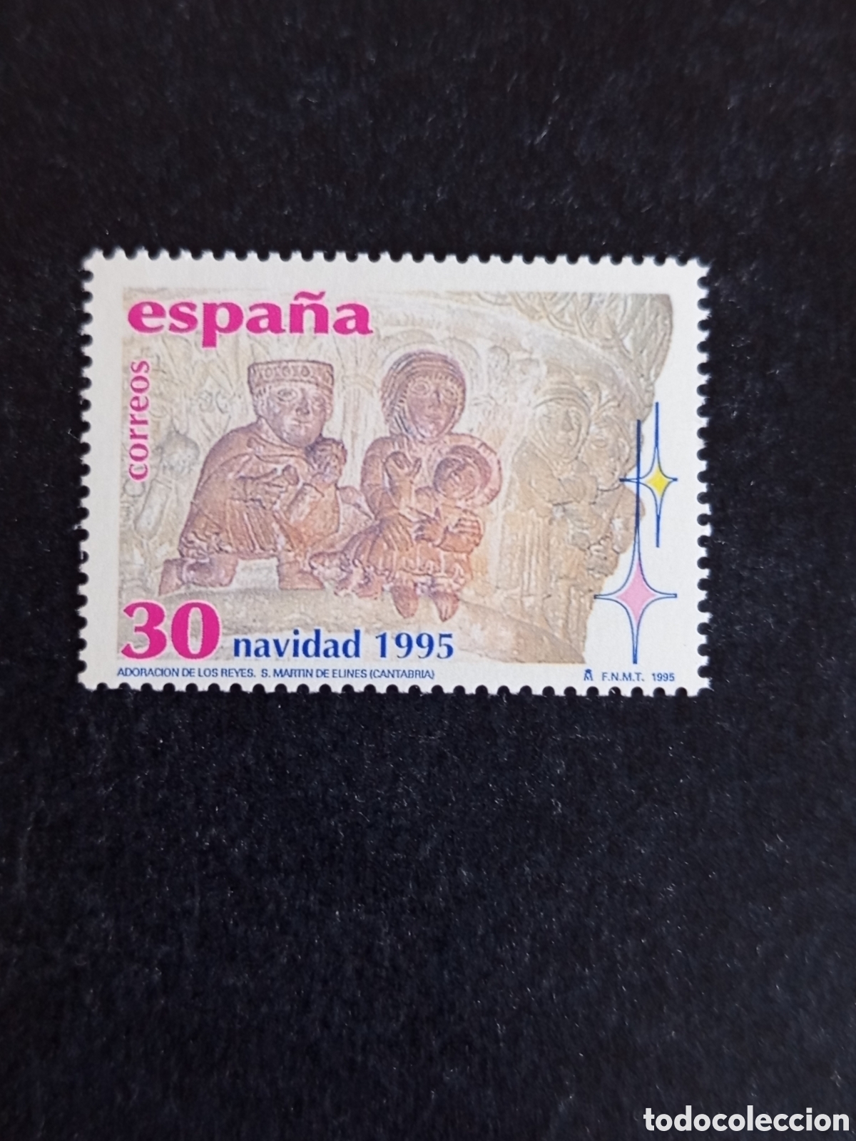 Sellos: Espa&ntilde;a, 1995. Navidad. Adoraci&oacute;n de los Reyes Magos, capitel. Nuevo. Ed. 3402. Pedido m&iacute;nimo 3 &euro;.