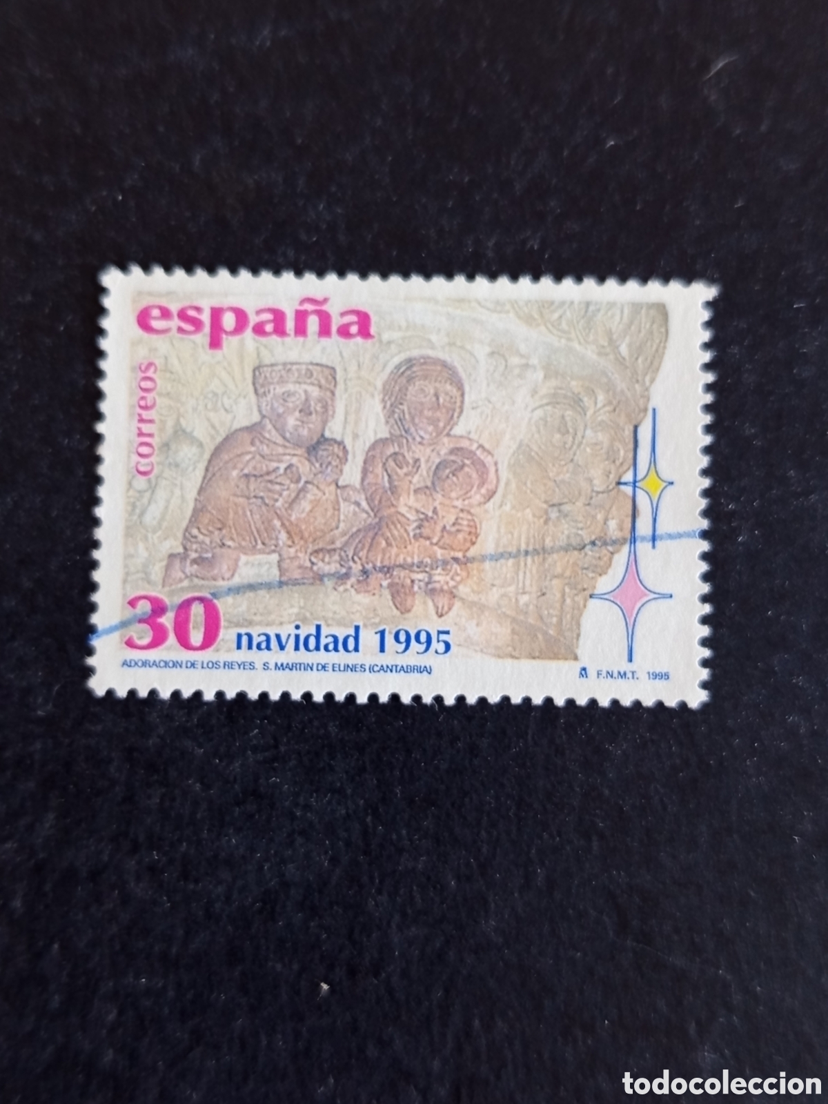 Sellos: Espa&ntilde;a, 1995. Navidad. Adoraci&oacute;n de los Reyes Magos, capitel. Usado. Ed. 3402. Pedido m&iacute;nimo 3 &euro;.