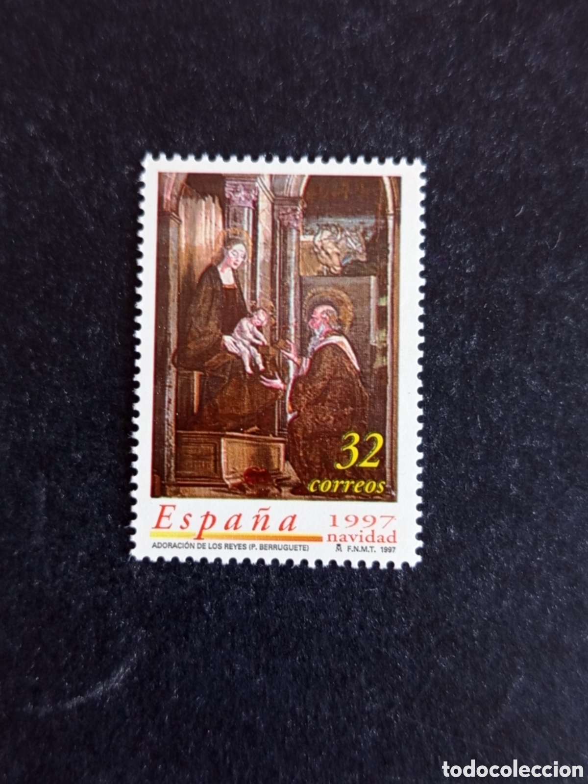 Sellos: Espa&ntilde;a, 1997. Navidad. La Adoraci&oacute;n de los Reyes de P. Berruguete. Nuevo. Ed. 3519. Pedido m&iacute;nimo 3&euro;