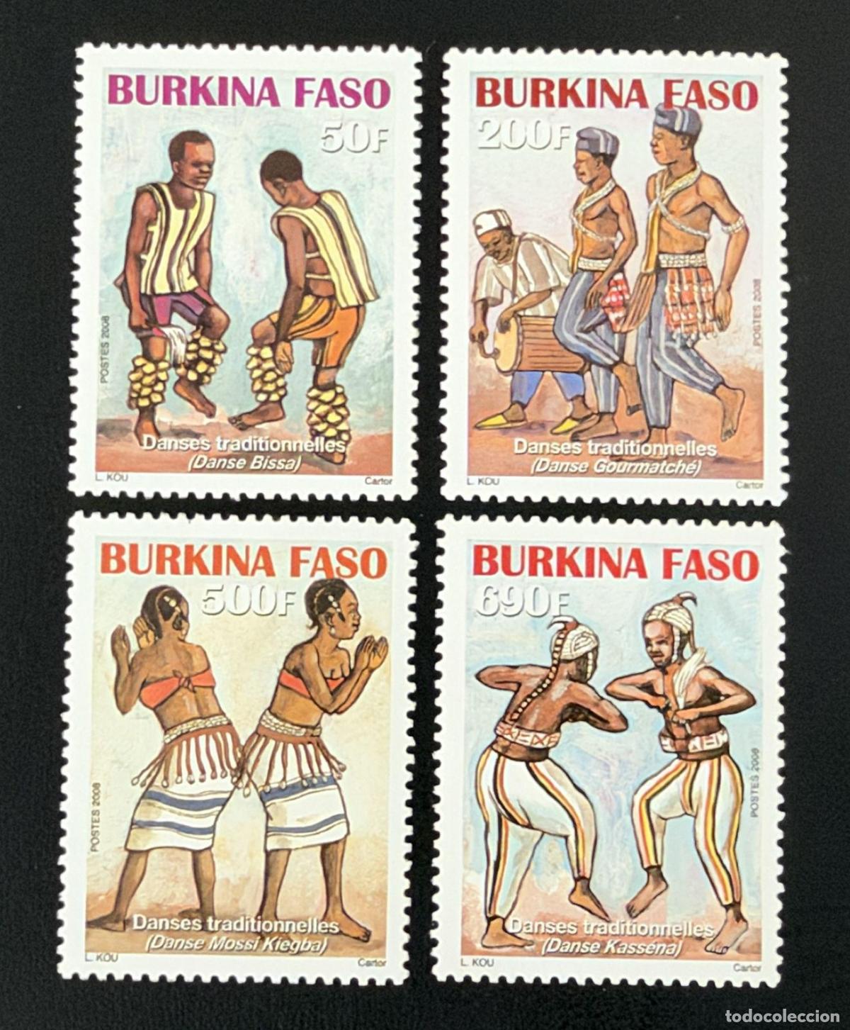 Sellos: Burkina Faso 2008 Mi. 1913-1916 danzas tradicionales folclore