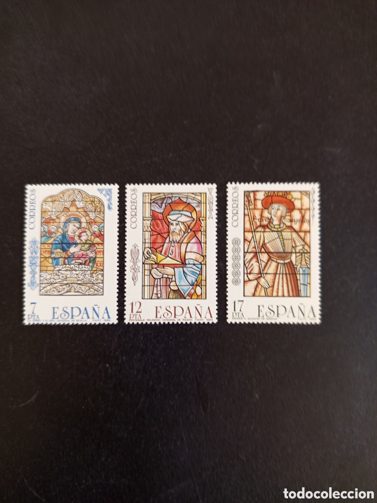 Sellos: Espa&ntilde;a, 1985. Vidrieras Art&iacute;sticas. Ed. 2815/7. Completa en nuevo. Pedido m&iacute;nimo 3 &euro;. Ver fotos.