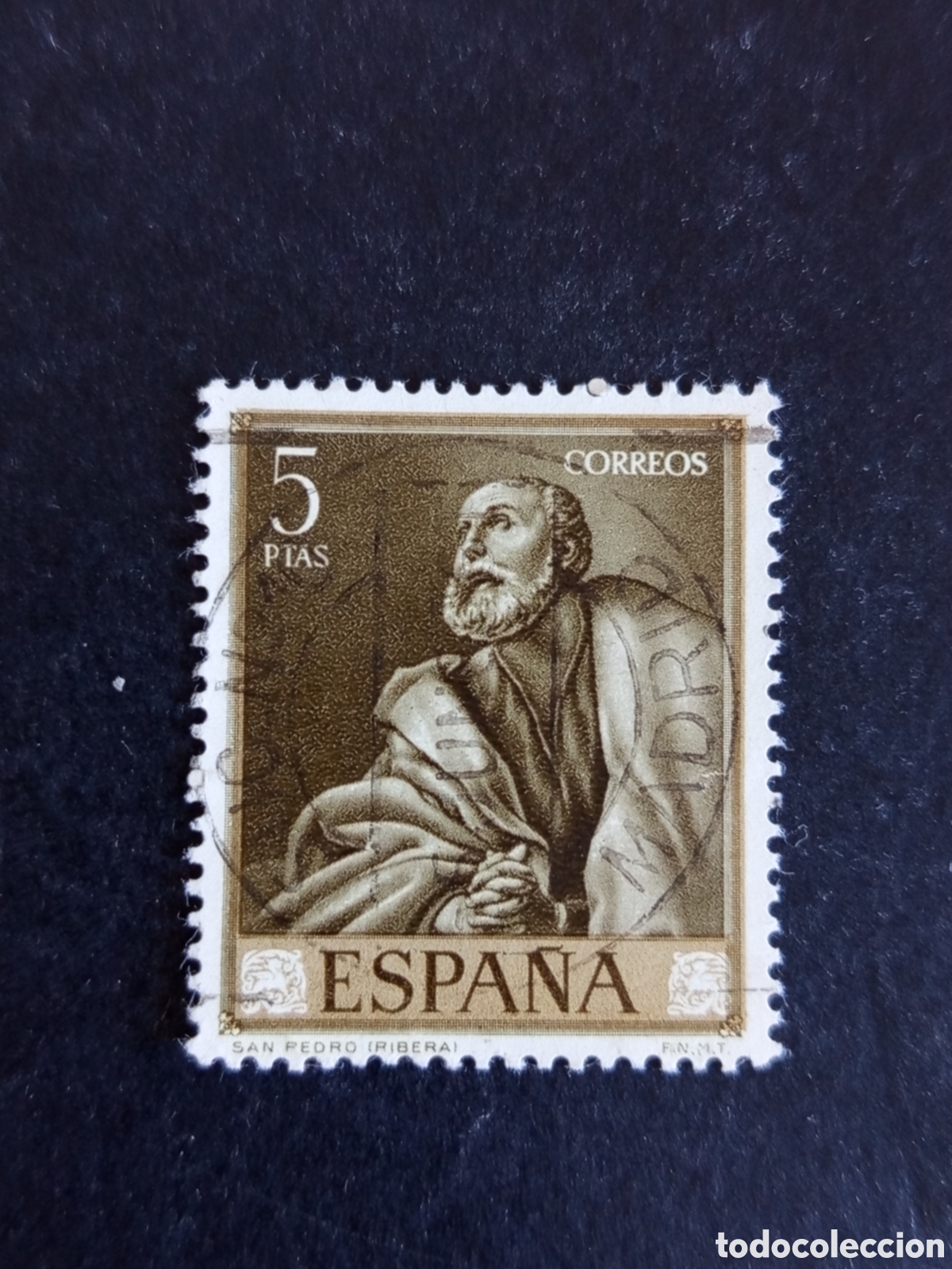 Sellos: Espa&ntilde;a, 1963. &rdquo;San Pedro&rdquo; por Jos&eacute; de Ribera. Edifil 1506 en usado. Pedido m&iacute;nimo 3 &euro;. Ver fotos.