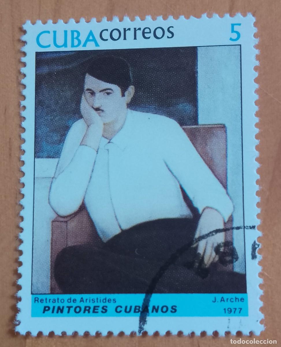 Sellos: CUBA - V/F 5 - PINTORES CUBANOS, RETRATO DE ARISTIDES - VER DESCRIPCI&Oacute;N