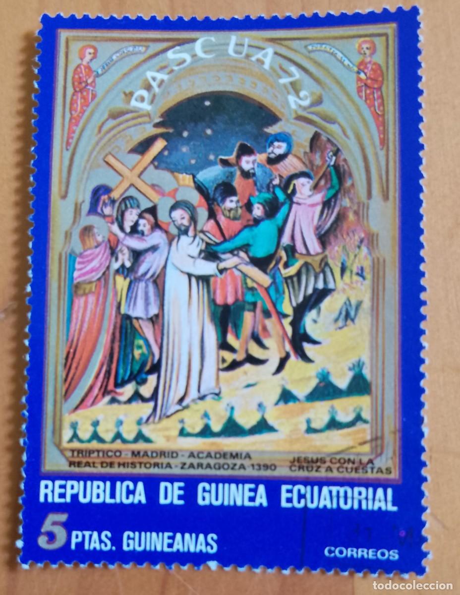 Sellos: GUINEA ECUATORIAL - 5 PESETAS GUINEANAS - PASCUA 72 - VER DESCRIPCI&Oacute;N