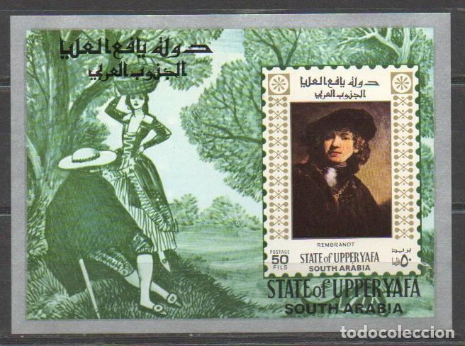 Sellos: Arabia del Sur, Upper Yaf&aacute;, Rembrandt, nuevo *** en hoja bloque