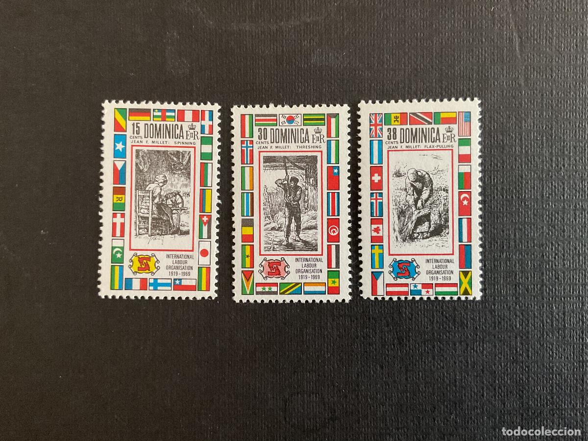 Sellos: DOMINICA N&ordm; YVERT 253/5*** A&Ntilde;O 1969. PINTURAS DE MILLET. 50 ANIVERSARIO DE LA O.I.T.