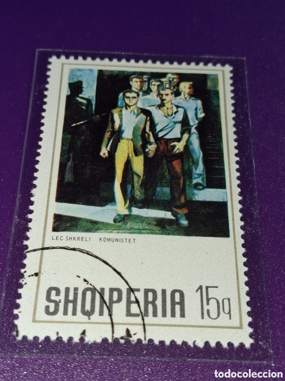 Selos: Sello (1/7v) Albania mtdo 1972. Pinturas. Arte. Comunistas. Gente. Shikreli.