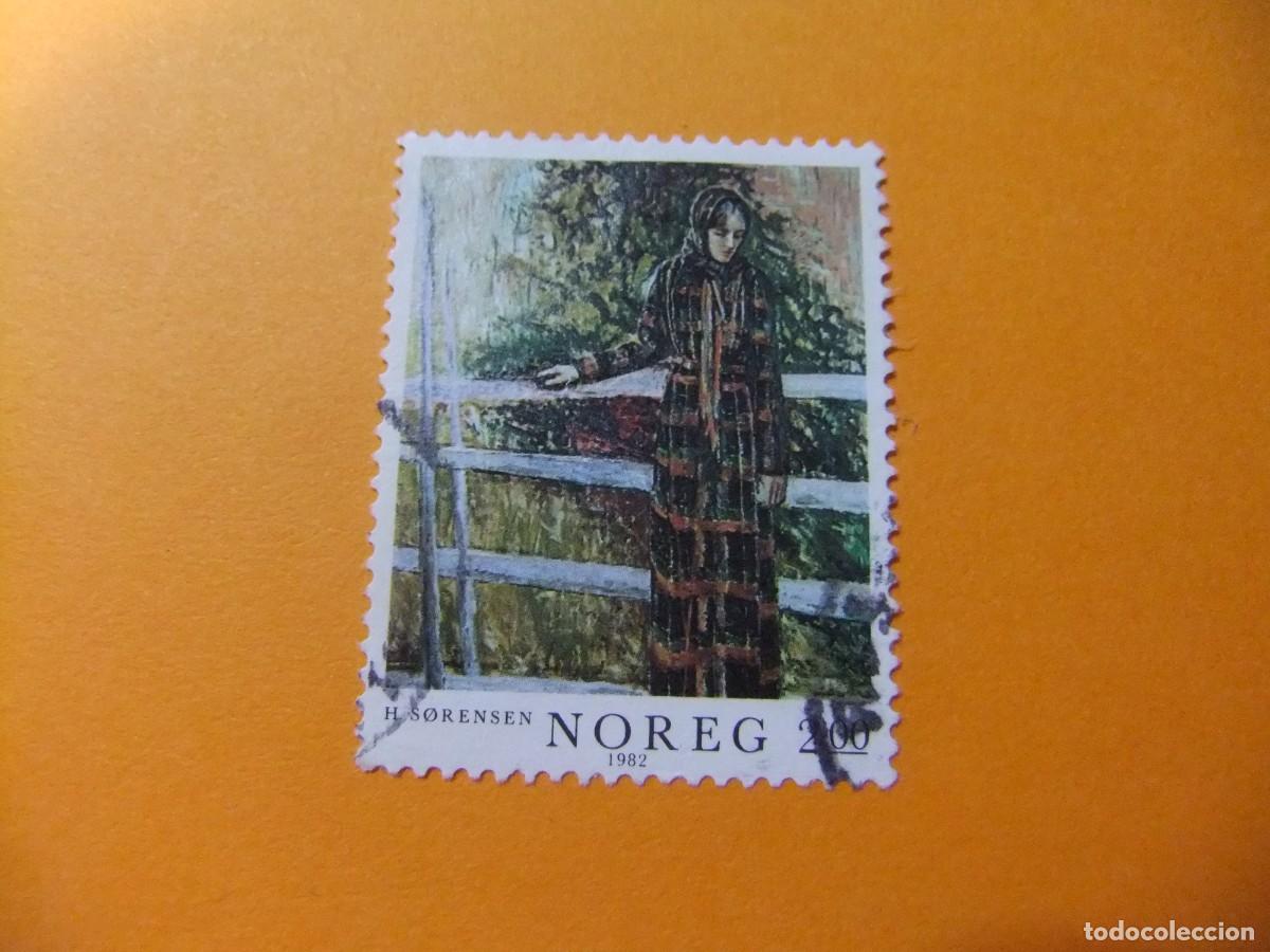 Timbres: 59 NORUEGA NORGE 1982 / CUADRO de HENRIK SORENSEN / YVERT 824 FU
