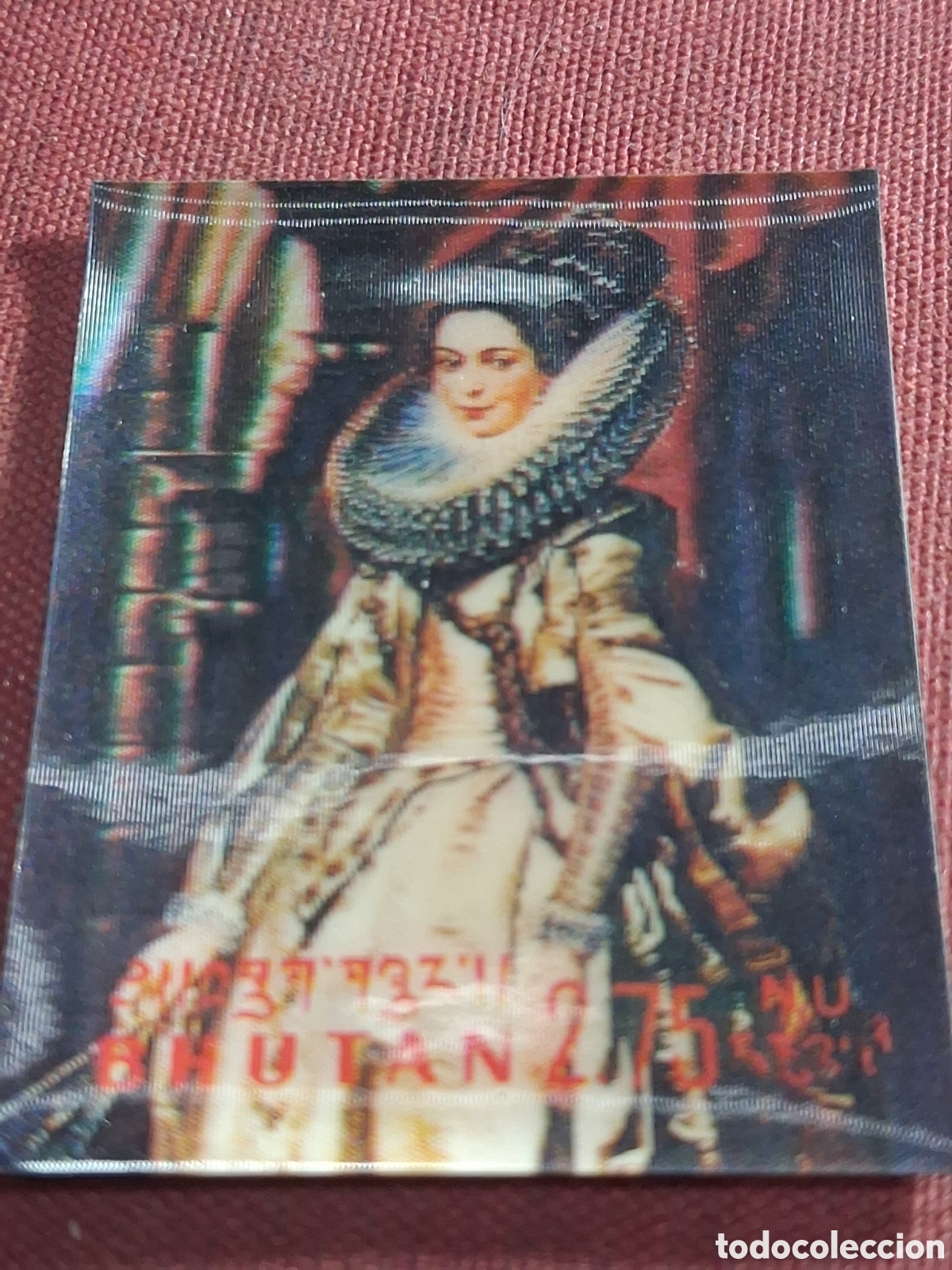 Stamps: Sello 3D Bhutan nuevo/bg 1970. Pinturas. Arte. Dama vuelos gorguera. Cuello. Rubens. Nobleza
