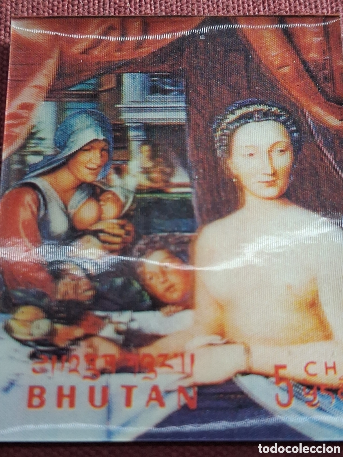 Selos: Sello 3D Bhutan nuevo/bg 1970. Pinturas. Arte. Diana de Poitiers. Francois Clouet. Desnudo.