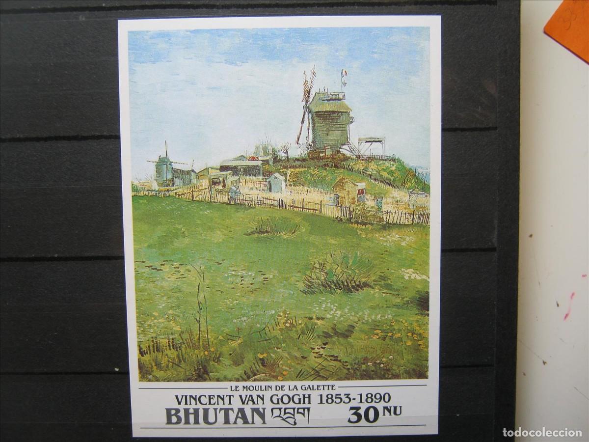 Sellos: BUTAN BHUTAN PINTURA ARTE VAN GOGH HOJA BLOQUE HB MNH** SIN CHARNELA LUJO.