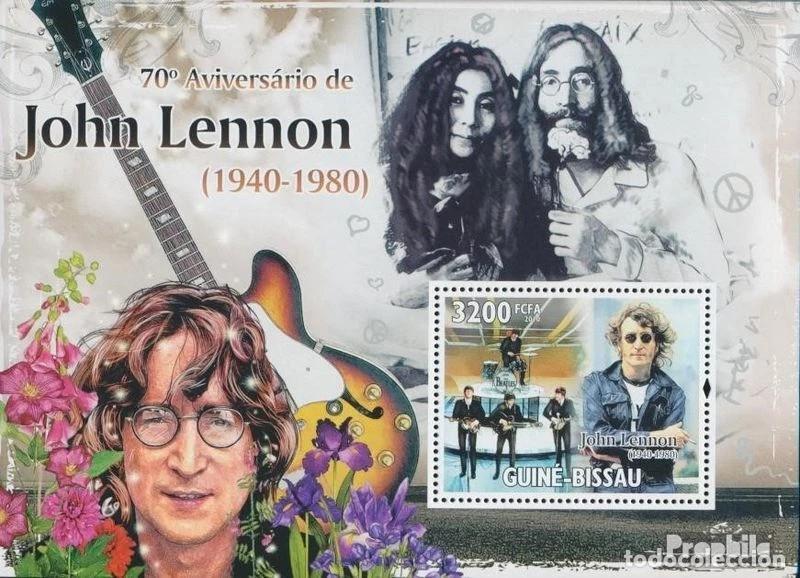 Sellos: Guinea Bissau 2010 HB Ivert *** M&uacute;sica - 70&ordm; Aniversario de la Muerte de JOHN LENON