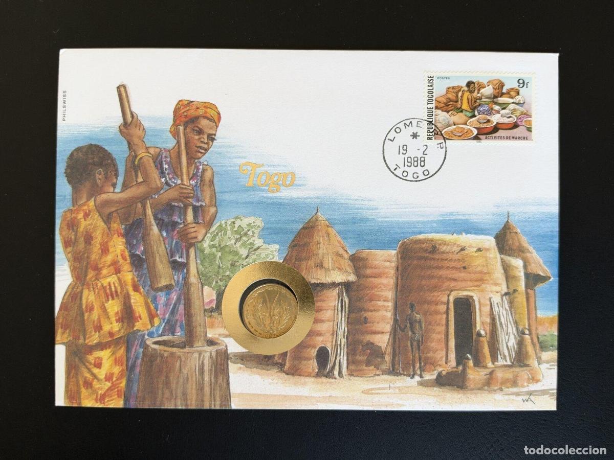 Sellos: Togo sobre numism&aacute;tico Philswiss 1988 Lom&eacute; mercado
