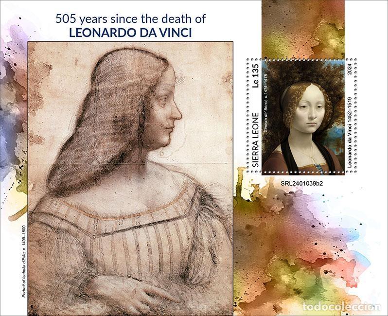 Sellos: Sierra Leona 2024 Mi. Bl. 3183 bloque Leonardo da Vinci pintura
