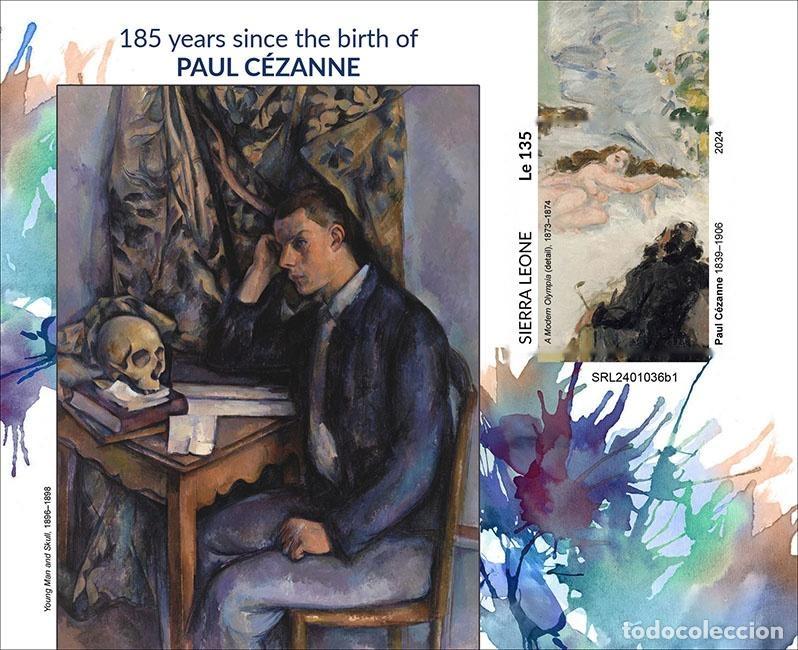 Sellos: Sierra Leona 2024 Mi. Bl. 3176 bloque sin perforar Paul C&eacute;zanne pinturas